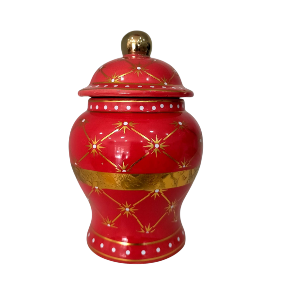 Potiche rojo pequeño