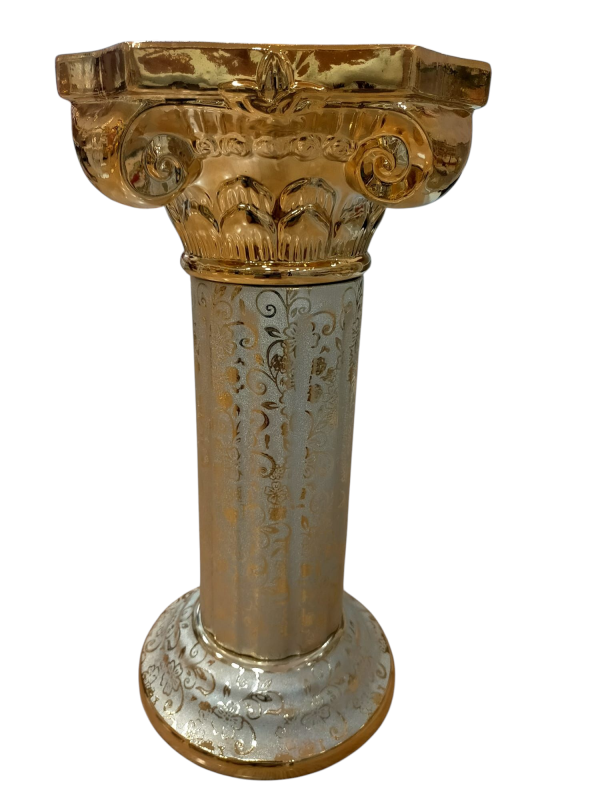 Pedestal cerámica dorado