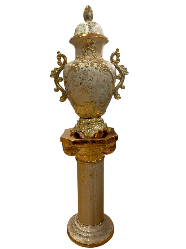 Anfora + Pedestal dorado